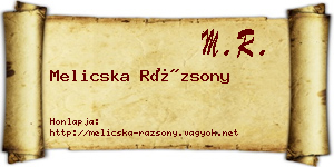 Melicska Rázsony névjegykártya